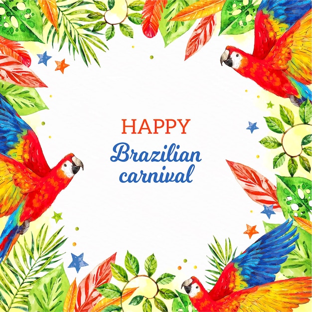 Бесплатное векторное изображение Акварельная иллюстрация бразильского карнавала