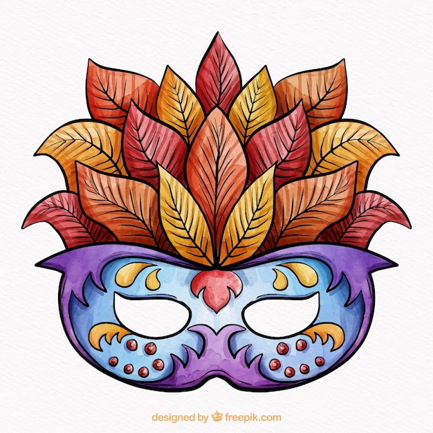 Free vector watercolor brazilian carnival mask