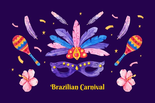 Free vector watercolor brazilian carnival