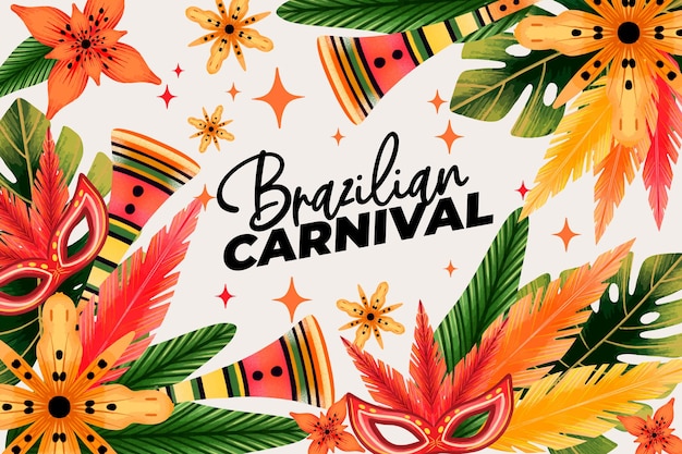 Бесплатное векторное изображение Акварель бразильский карнавал