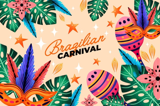 Watercolor brazilian carnival