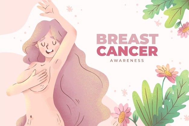 Sfondo del mese di consapevolezza del cancro al seno dell'acquerello