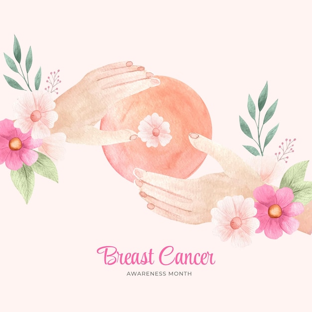 Free vector watercolor breast cancer awareness month background