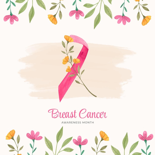 Free vector watercolor breast cancer awareness month background