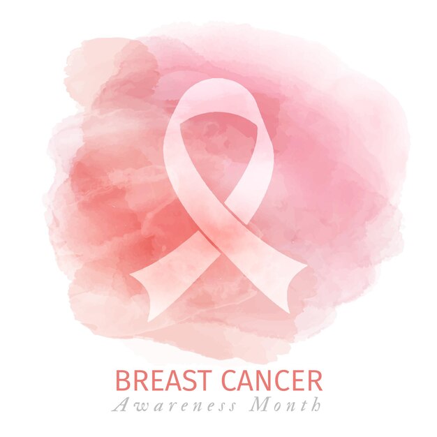 Watercolor breast cancer awareness month illustration