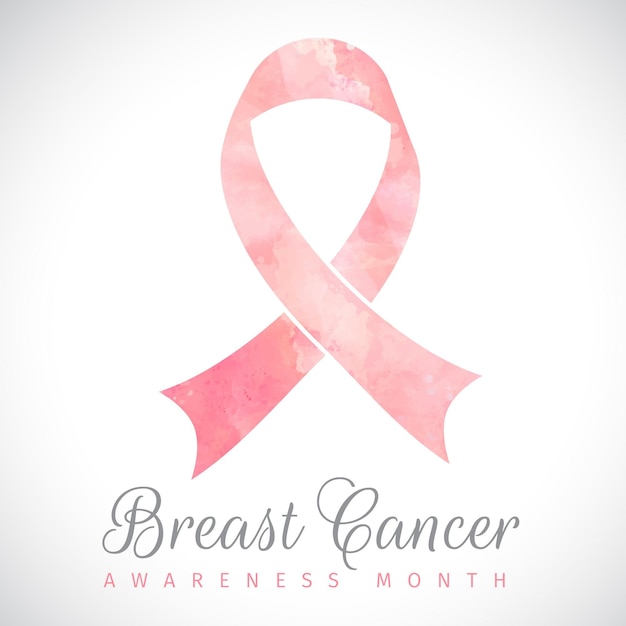 Watercolor breast cancer awareness month illustration