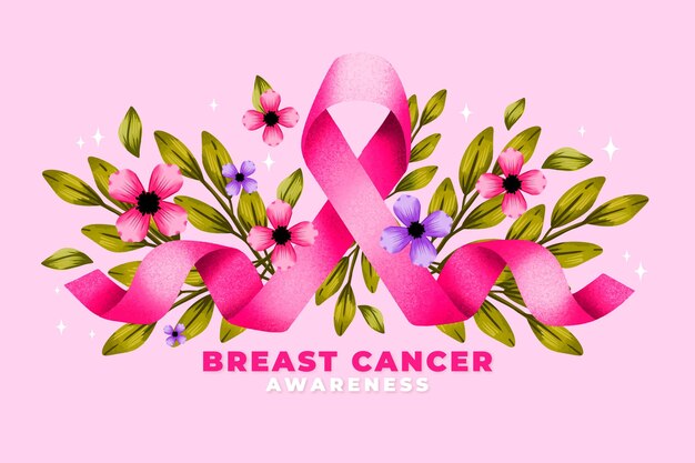 Watercolor breast cancer awareness month illustration