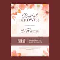 Free vector watercolor bridal shower invitation