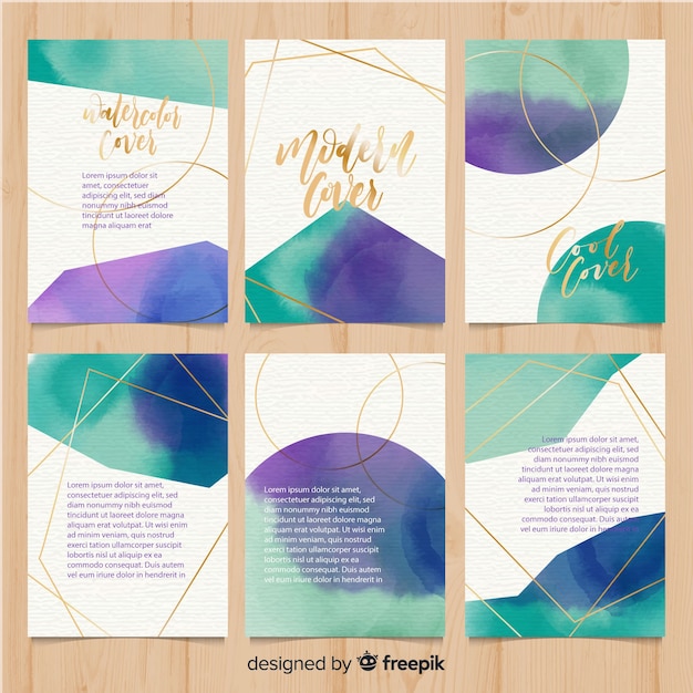 Free vector watercolor brochure template collection
