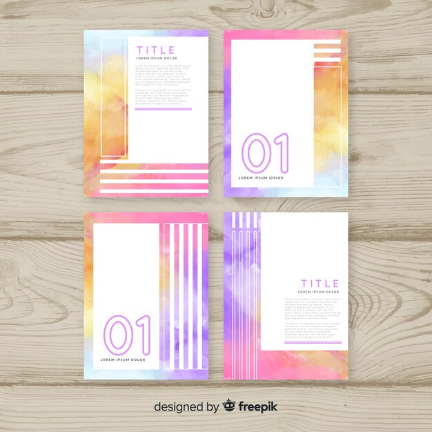 watercolor brochure template collection