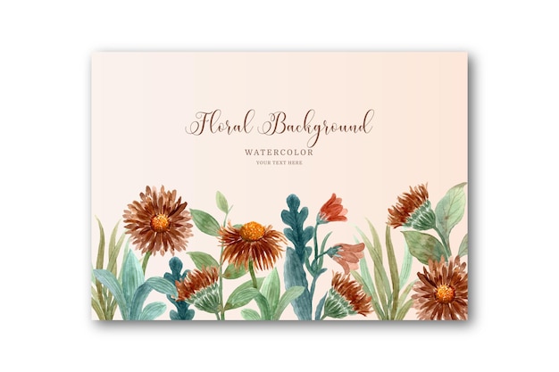 Free vector watercolor brown flower card