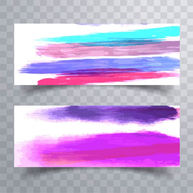 Watercolor brush banners