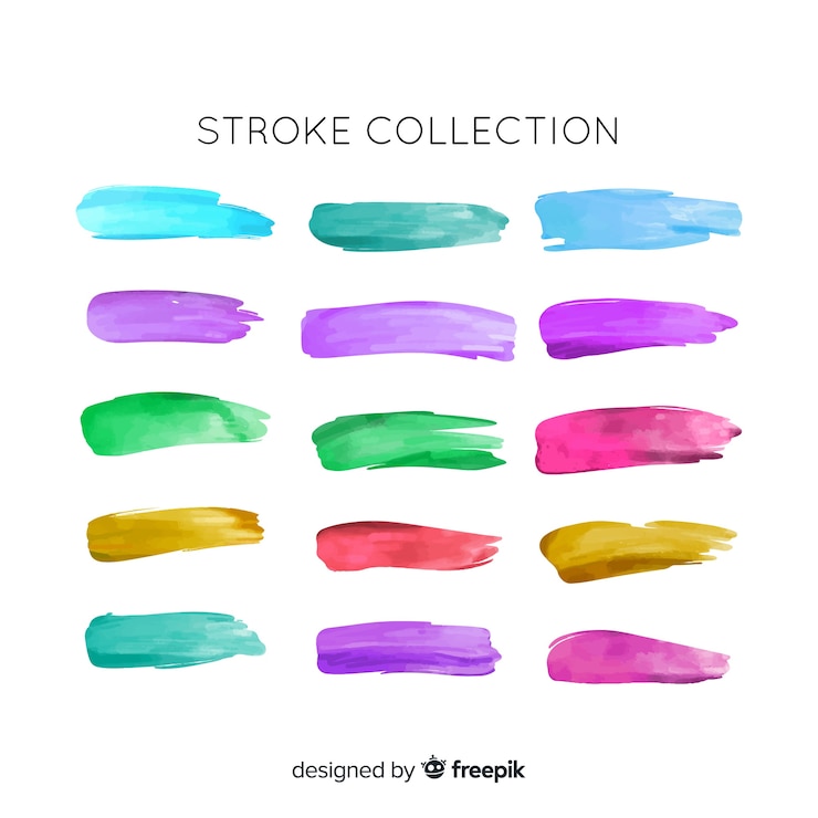 Free Vector watercolor brush stroke collection