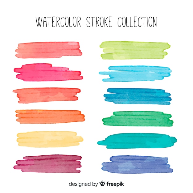 Free vector watercolor brush stroke pack