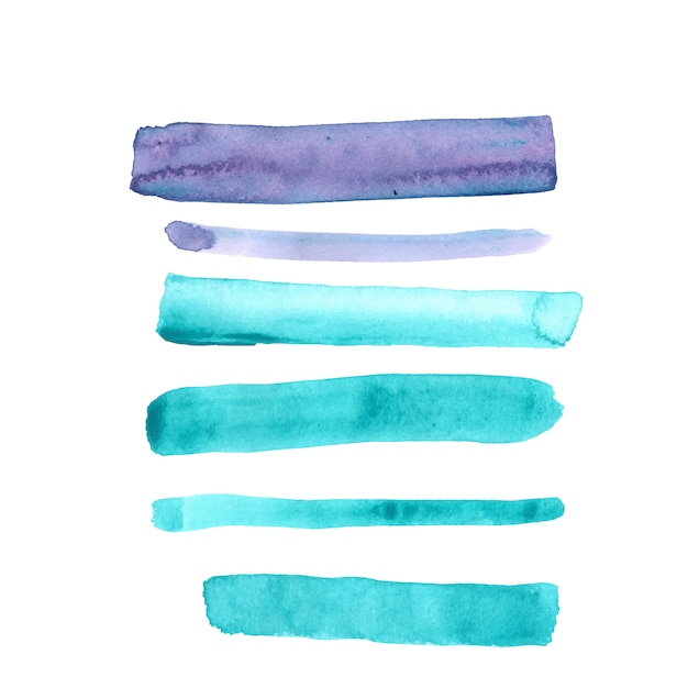 Watercolor brush strokes collection