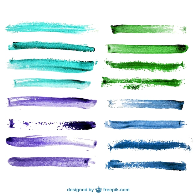 Watercolor brush strokes – Free vector download for vector templates