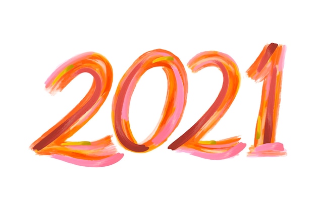 Vettore gratuito priorità bassa del nuovo anno 2021 di pennellata dell'acquerello