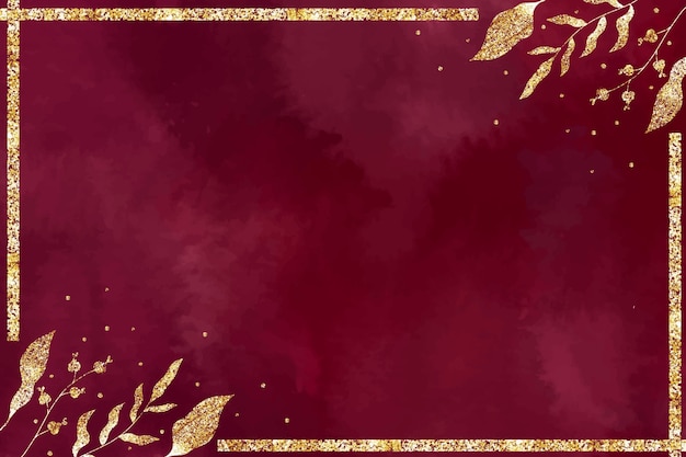 Бесплатное векторное изображение Акварель бордовый и золотой фон