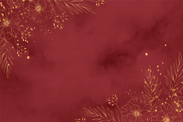 Free vector watercolor burgundy and gold background