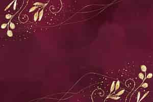 Free vector watercolor burgundy and gold background