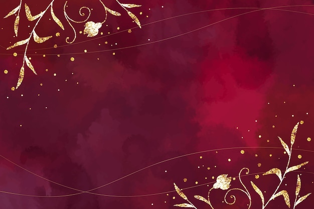 Free vector watercolor burgundy and gold background