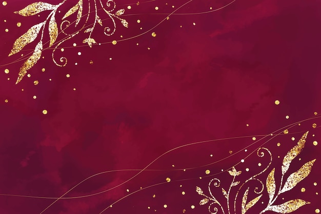 Free vector watercolor burgundy and gold background