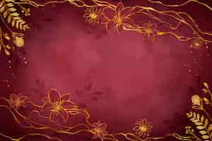 Free vector watercolor burgundy and gold background