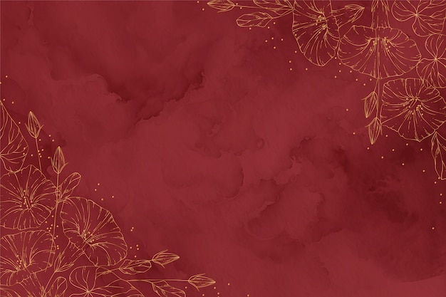 Free vector watercolor burgundy and gold background