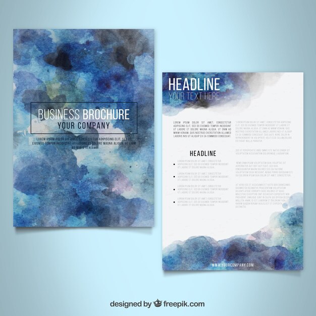 Watercolor business brochure