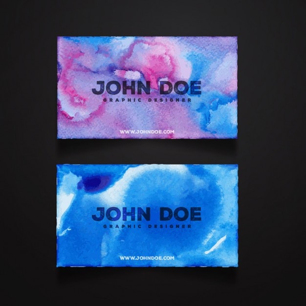 Free vector watercolor business card design