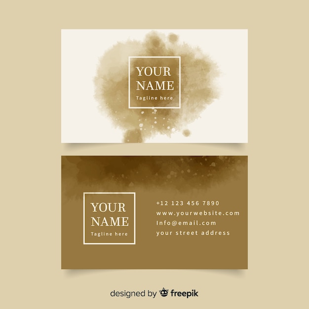 Watercolor business card template