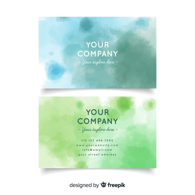 Watercolor business card template