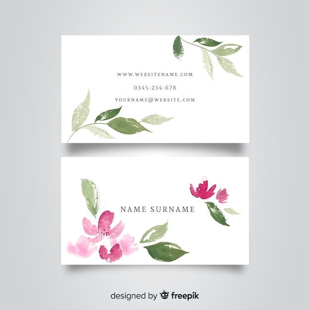 Free vector watercolor business card template