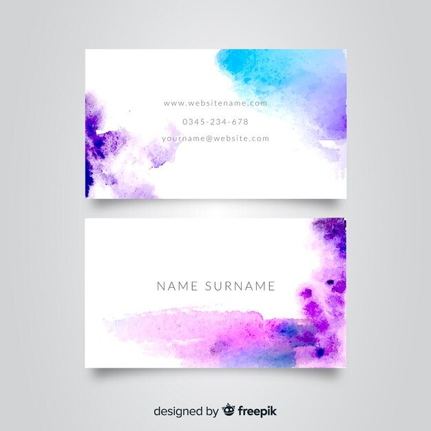 Watercolor business card template