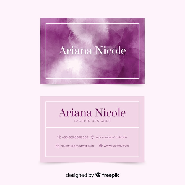 Watercolor business card template