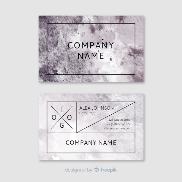 Watercolor business card template