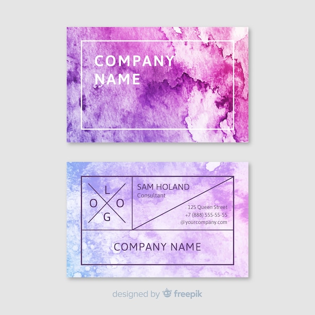 Free vector watercolor business card template