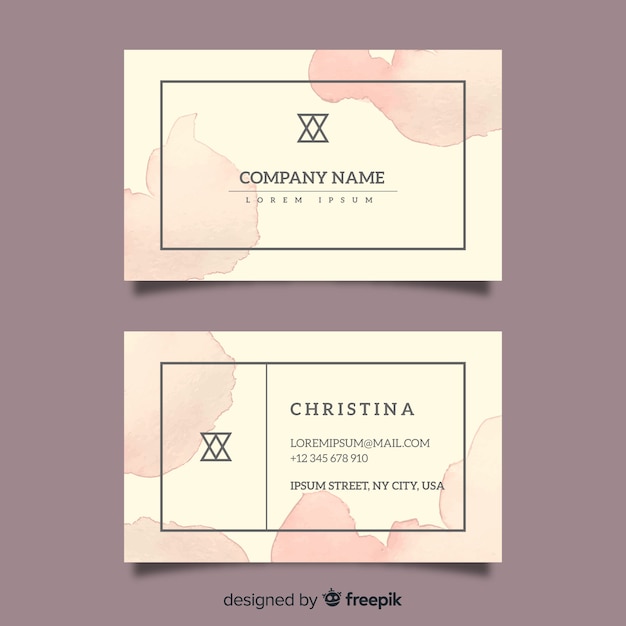 Watercolor business card template