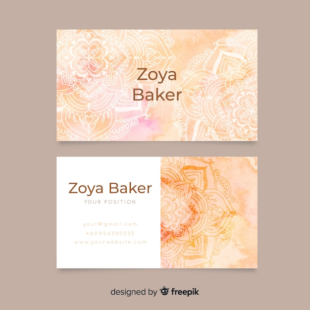 Free vector watercolor business card template