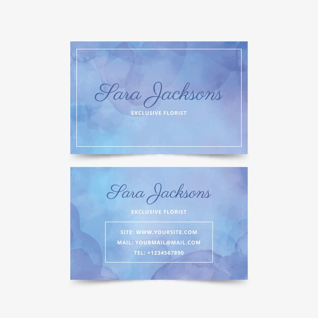 watercolor business card template