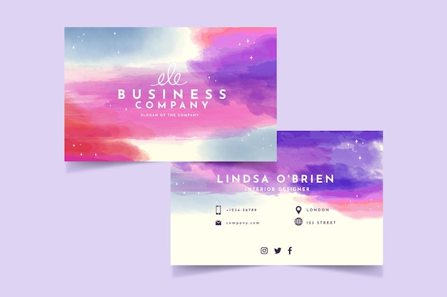 Free vector watercolor business card template