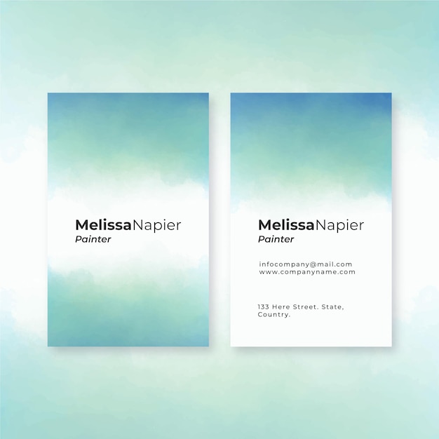 Watercolor business card template