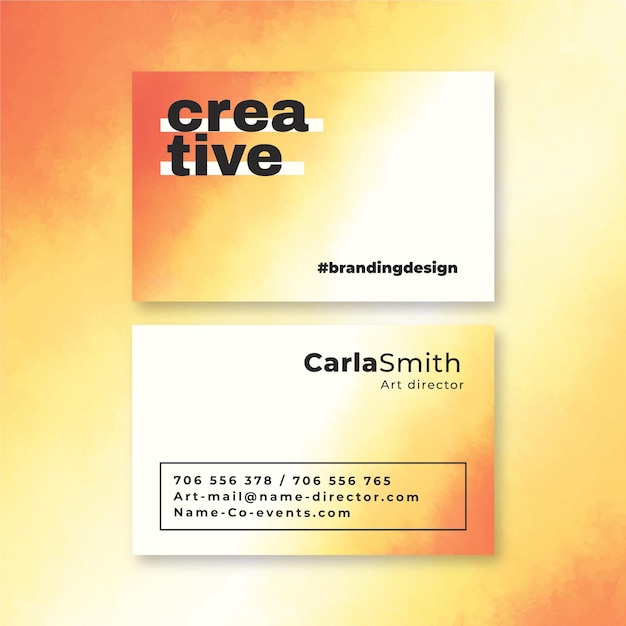 Free vector watercolor business card template