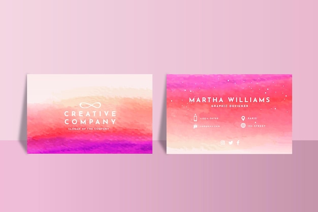 Free vector watercolor business card template
