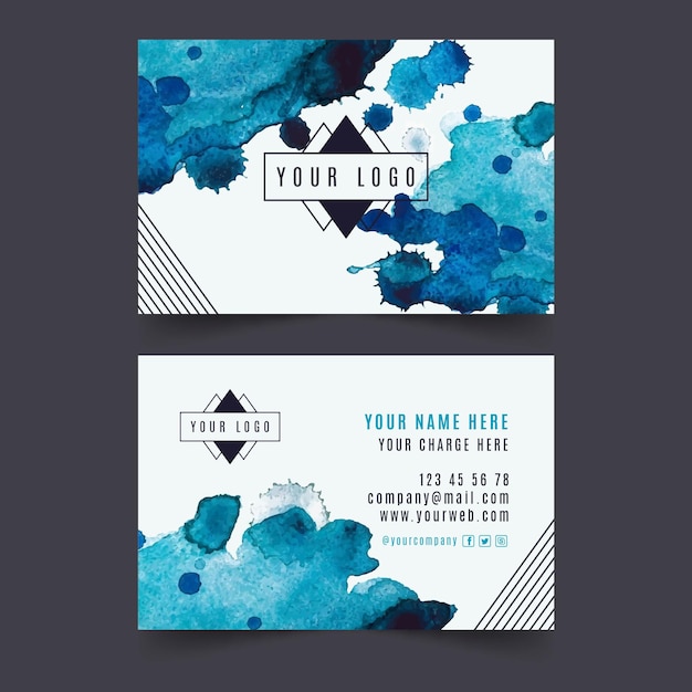 Watercolor business card template