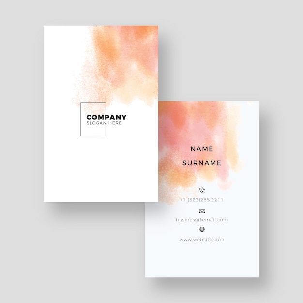 Free vector watercolor business card template