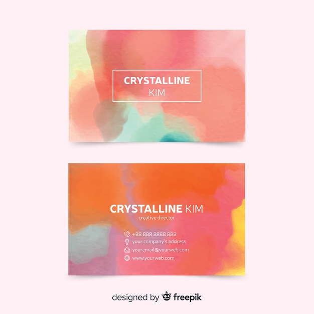 Free vector watercolor business card template