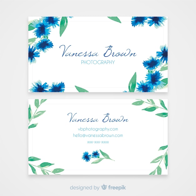 Free vector watercolor business card template