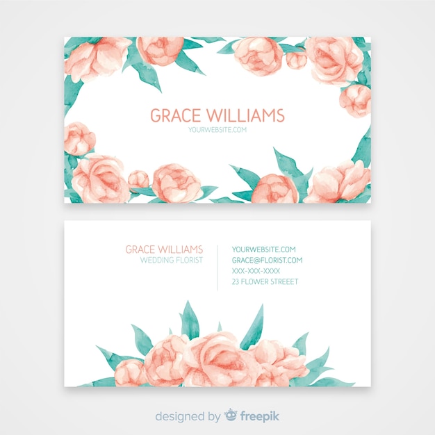 Watercolor business card template