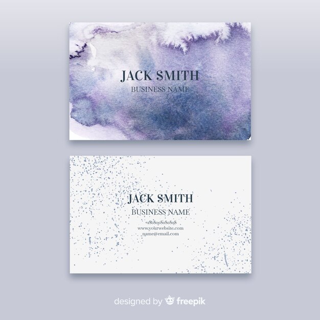 Watercolor business card template